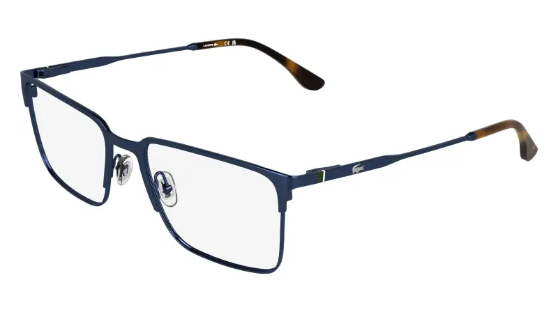 Uomo Lacoste L2321 424 Montature da vista Metallo Blu Squadrata Normale