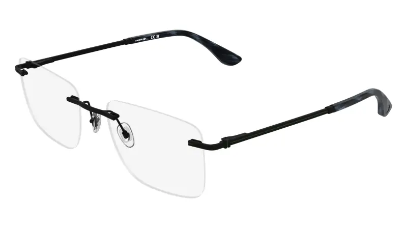 Uomo Lacoste L2324 002 Montature da vista Metallo Nero Squadrata Normale
