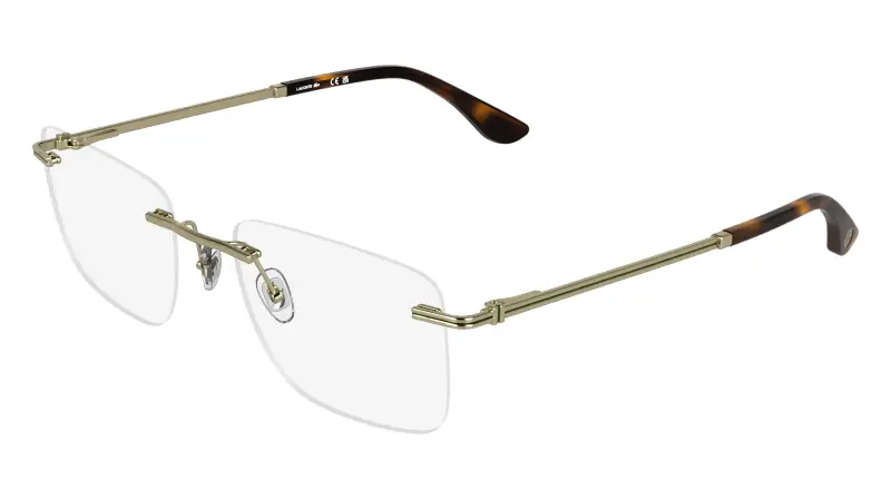 Uomo Lacoste L2324 713 Montature da vista Metallo Oro Squadrata Normale