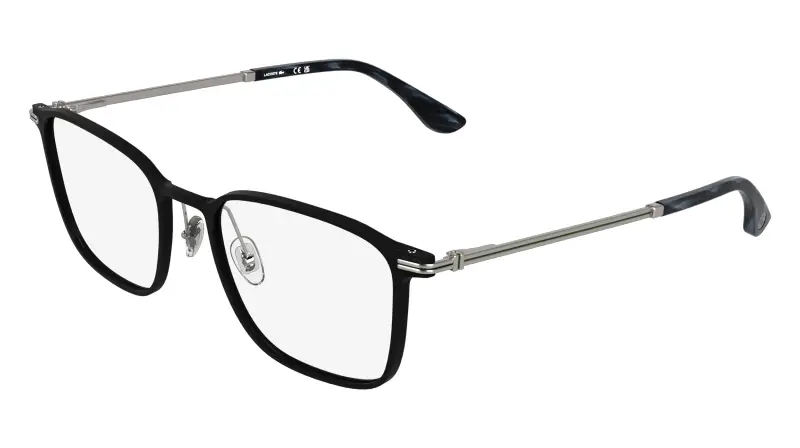 Uomo Lacoste L2325 002 Montature da vista Metallo Nero Squadrata Normale