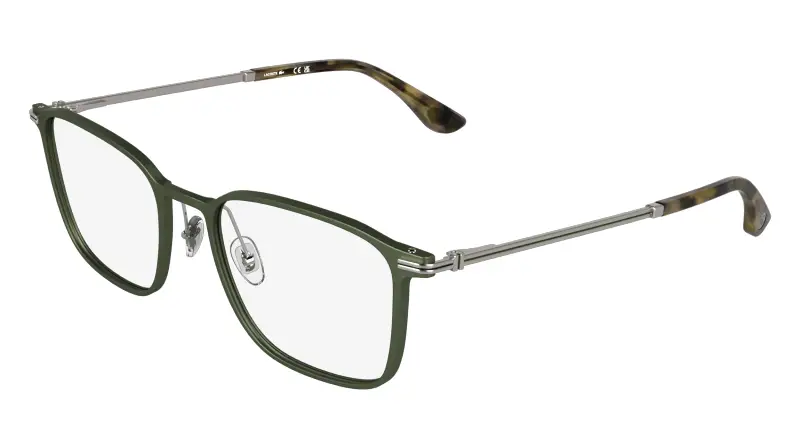 Uomo Lacoste L2325 275 Montature da vista Metallo Verde Squadrata Normale