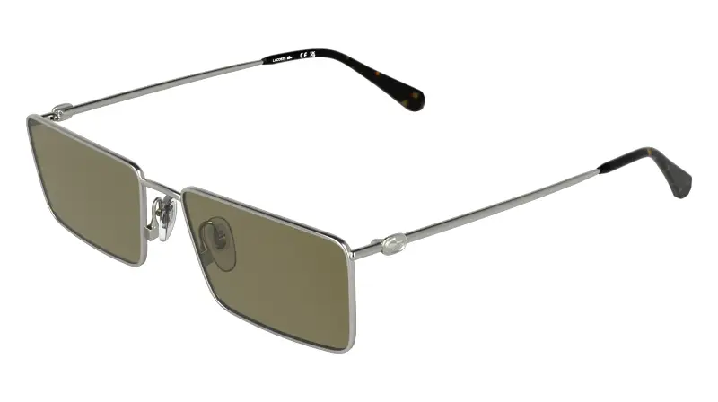 Uomo Lacoste L279S 041 Occhiali da sole Metallo Argento Marrone Squadrata Normale