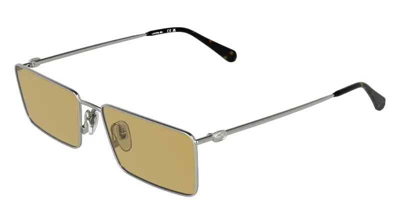 Uomo Lacoste L279S 043 Occhiali da sole Metallo Argento Giallo Squadrata Normale