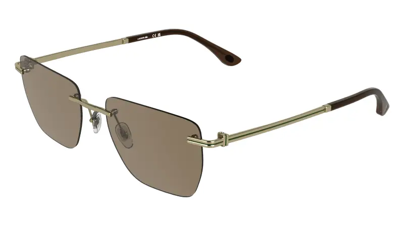 Uomo Lacoste L282S 713 Occhiali da sole Metallo Marrone Squadrata Normale