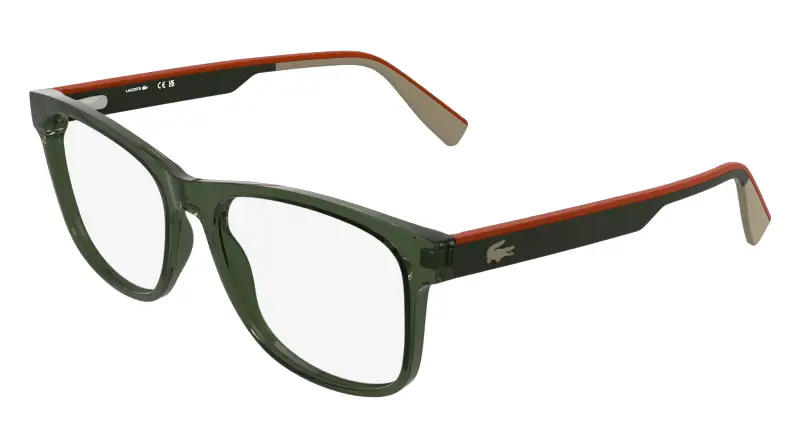 Uomo Lacoste L4004 275 Montature da vista Bio-iniettato Verde Squadrata Normale