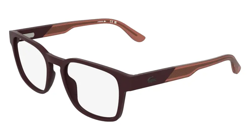 Uomo Lacoste L4010 601 Montature da vista Bio-iniettato Bordeaux Squadrata Normale