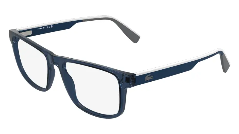 Uomo Lacoste L4011 410 Montature da vista Bio-iniettato Blu Squadrata Normale