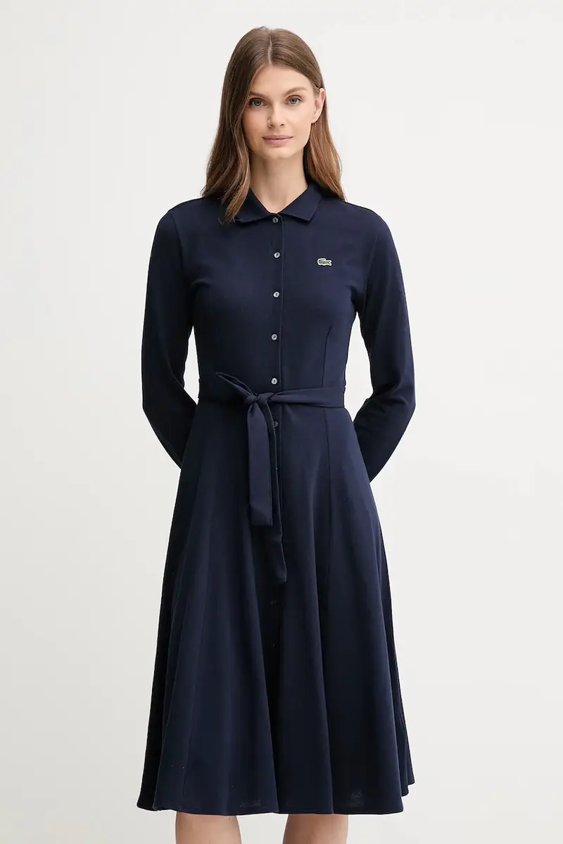 vestito in cotone colore blu navy EF5299 miniatura 2