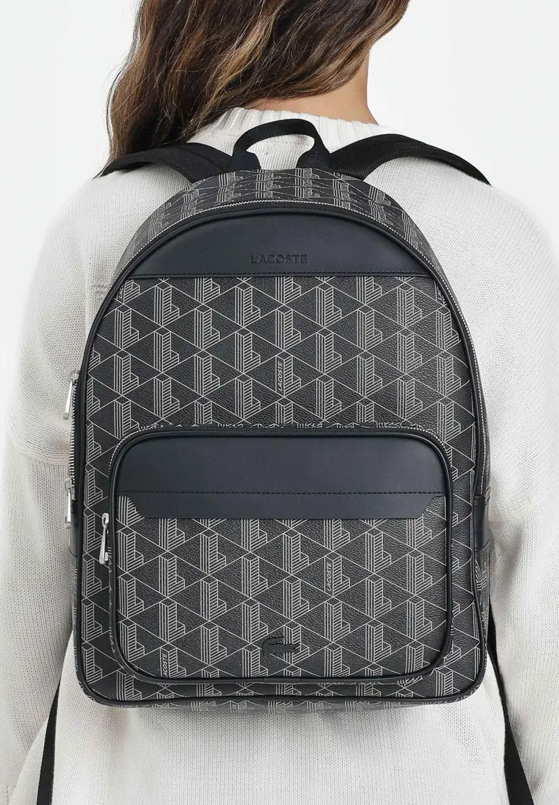 LACOSTE Zaino Monogram nero per uomo e donna miniatura 3