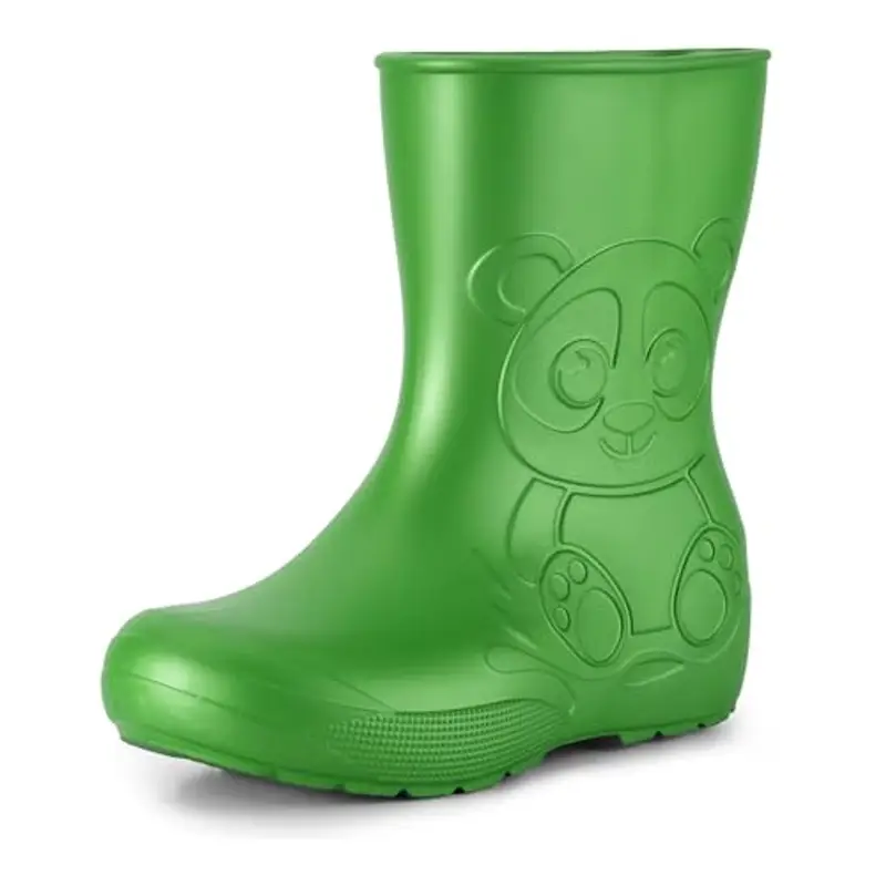 Ladeheid Stivali pioggia bambino e Bambina in EVA Stivaletti Pioggia per bambini in gomma e resistenti LA-CA-10 (Verde Smeraldo, 28/29 EU)