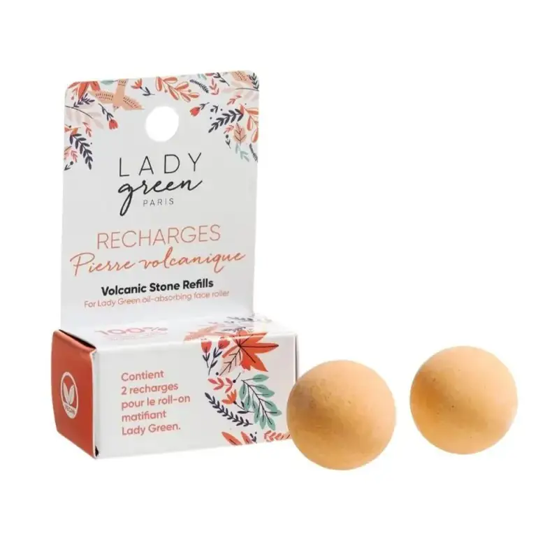 2 ricarica per roll-on opacizzante pietra vulcanica 18g