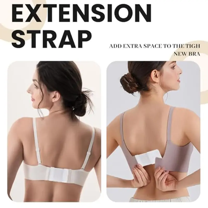 Lafefe Estensore per Reggiseno 6 Pezzi, Allunga Reggiseno 2 Ganci, 3 Ganci, Prolunga per Reggiseno Morbido Ed Elastico, per Biancheria Intima Bianco miniatura 3