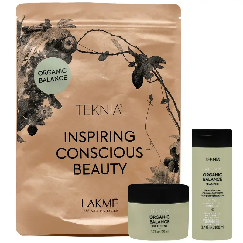Lakme Teknia Organic Balance Pack - maschera idratante set cosmetico 50 ml + shampoo 100 ml