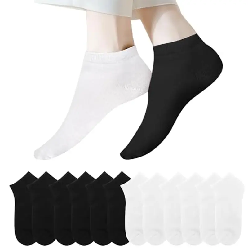 LAKPOAU Calzini Corti Unisex Cotone Traspirante - 12 Paia
