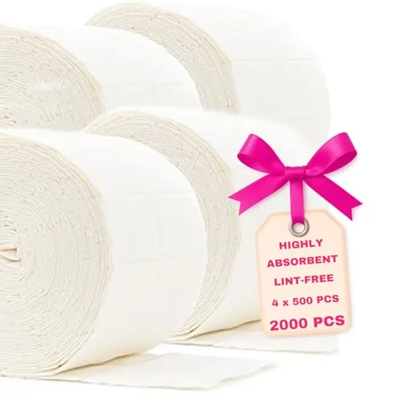 LALILL Dischetti di Cellulosa 2000 pz - 8 Strati - Pad Senza Pelucchi per Gel e Semipermanente - Nail Cleaner, Acetone, Remover - Accessori Manicure Professionale e Nail Art
