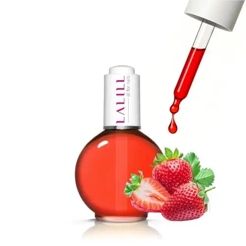 LALILL Olio Cuticole 75ml - Fragola - Trattamento Nutriente per Cuticole e Unghie - Manicure SPA - Vegan
