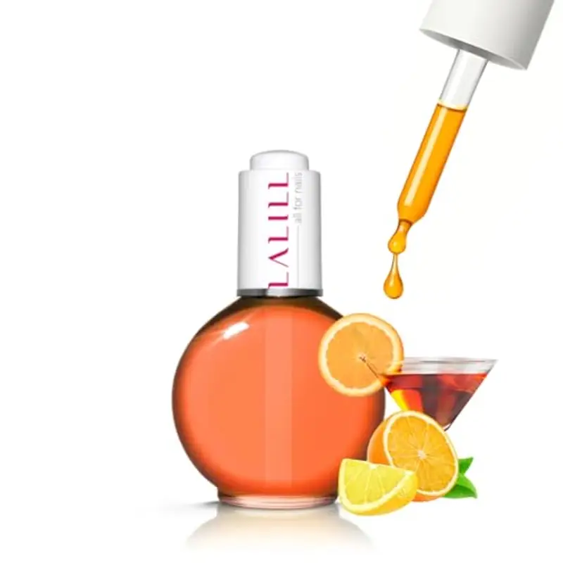 LALILL Olio per Cuticole e Unghie 75ml – Cocktail All'arancia – Flacone con Pipetta – Idratante, Rigenerante – Uso