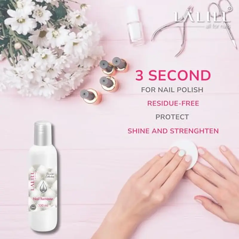 LALILL Solvente per Smalto 100ml - Rimuovi Smalto Senza Acetone - Rimozione Facile e Veloce - Nail Polish Remover Delicato - Formula Aceton Free per Unghie Sensibili miniatura 2