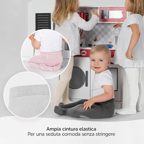 LaLoona - Set 2 paia calze bambina collant, calzamaglia bimba bimbo elasticizzati, ampio elastico alto in cotone miniatura 2