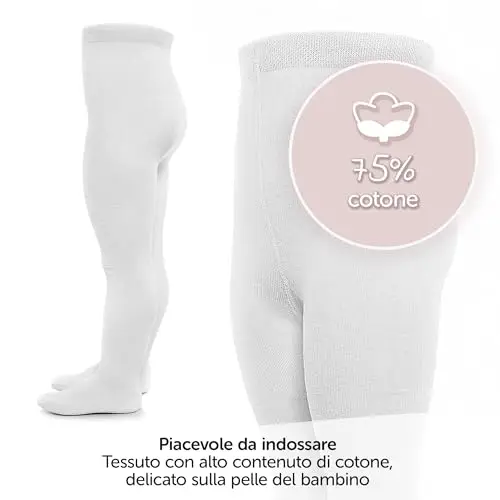 LaLoona - Set 2 paia Collant Bambina Colorate, Calzamaglia Bambina Cotone Elasticizzati, Calze Bambina Collant con miniatura 3