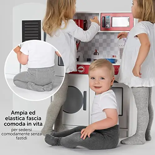 LaLoona - Set 2 paia Collant Bambina Colorate, Calzamaglia Bambina Cotone Elasticizzati, Calze Bambina Collant con miniatura 2