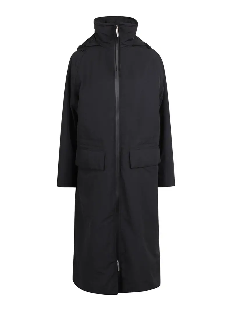 Caban Con Cappuccio Removibile In 2L Goretex Nero