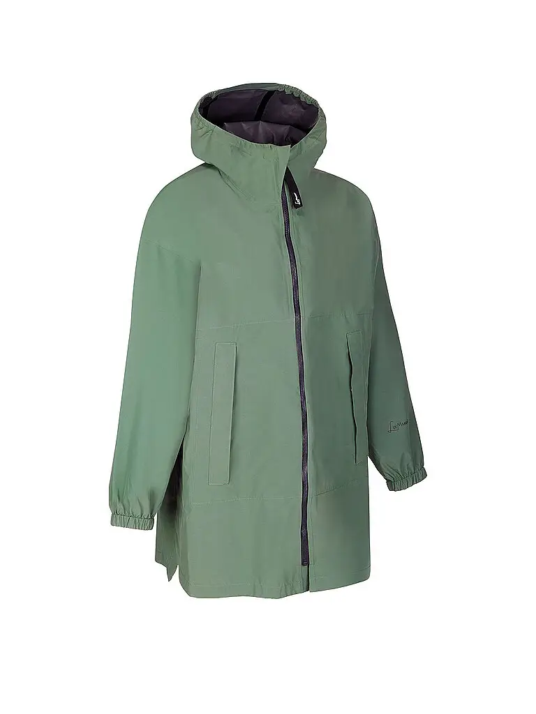 Parka da trekking da donna Emma 2,5L con cappuccio verde scuro