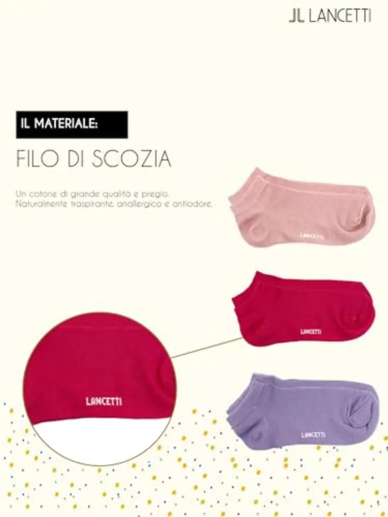 LANCETTI - 6 Paia Calzini Corti Bambina, Fantasmini in Cotone Filo di Scozia per Bimba, Colori Assortiti, 23-26 (2-4 anni) miniatura 3