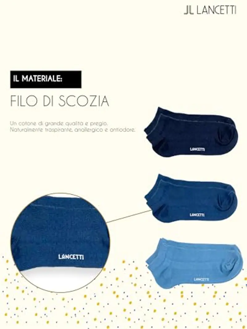 LANCETTI - 6 Paia Calzini Corti Bambino, Fantasmini in Cotone Filo di Scozia per Bimba, Colori Assortiti, 31-34 (8-10 anni) miniatura 3