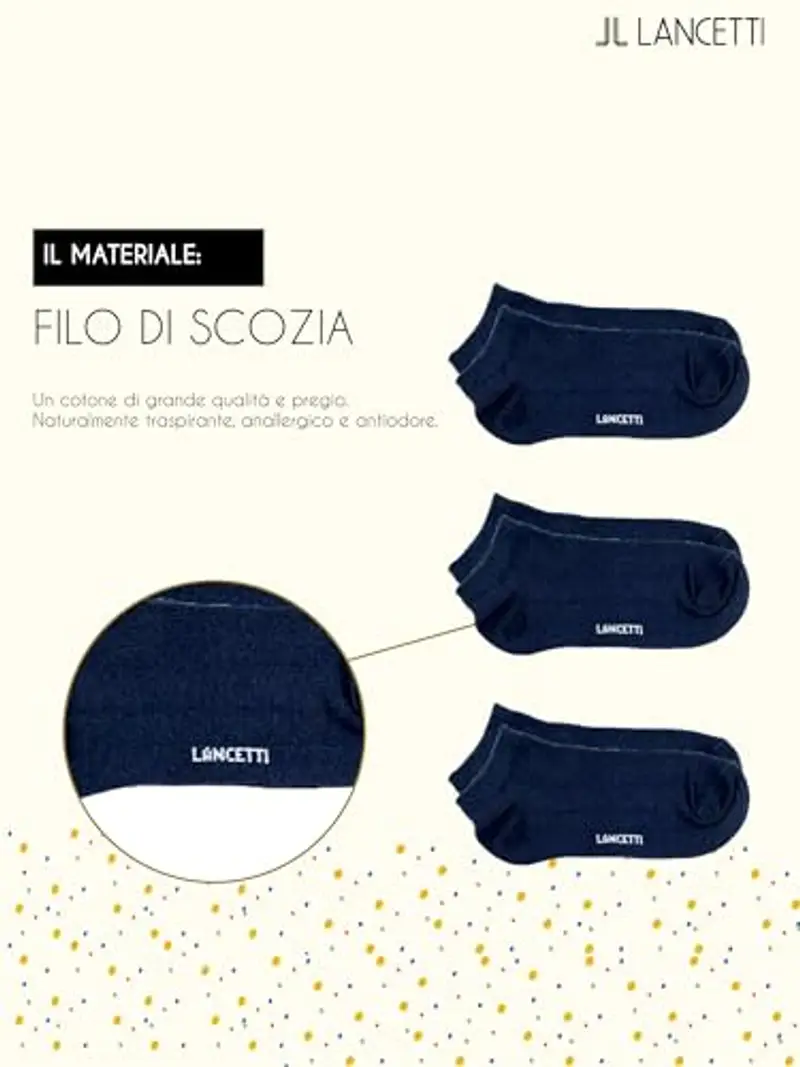 LANCETTI - 6 Paia Calzini Corti Bambino, Fantasmini in Cotone Filo di Scozia per Bimbo, Blu Notte, 27-30 (4-6 anni) miniatura 3