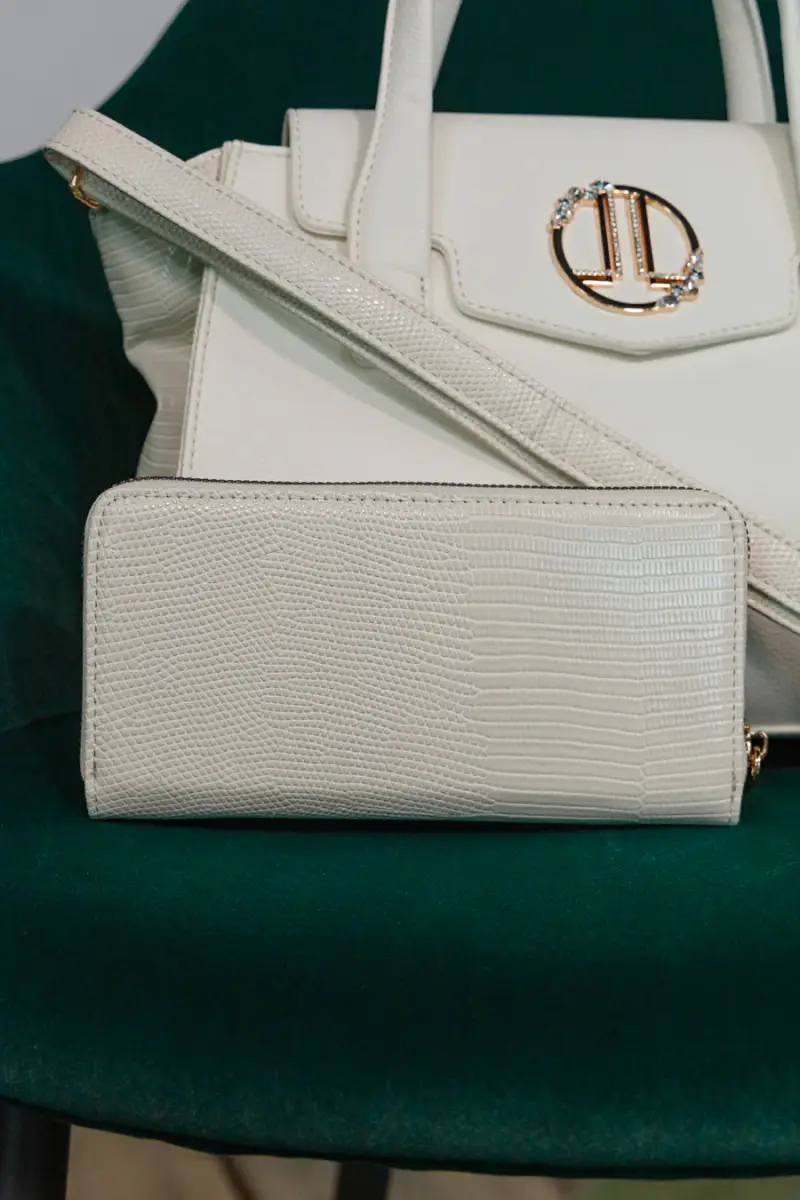 Portafoglio avorio con zip e texture lucertola Lancetti 25S-258-1/PF [BIANCO] miniatura 2