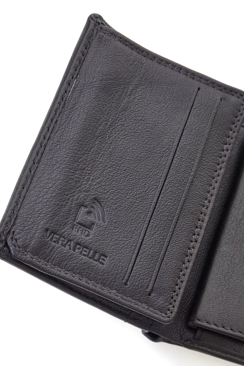 Portafoglio marrone con chiusura a bottone Lancetti LL25W-760-82 [MARRONE] miniatura 3