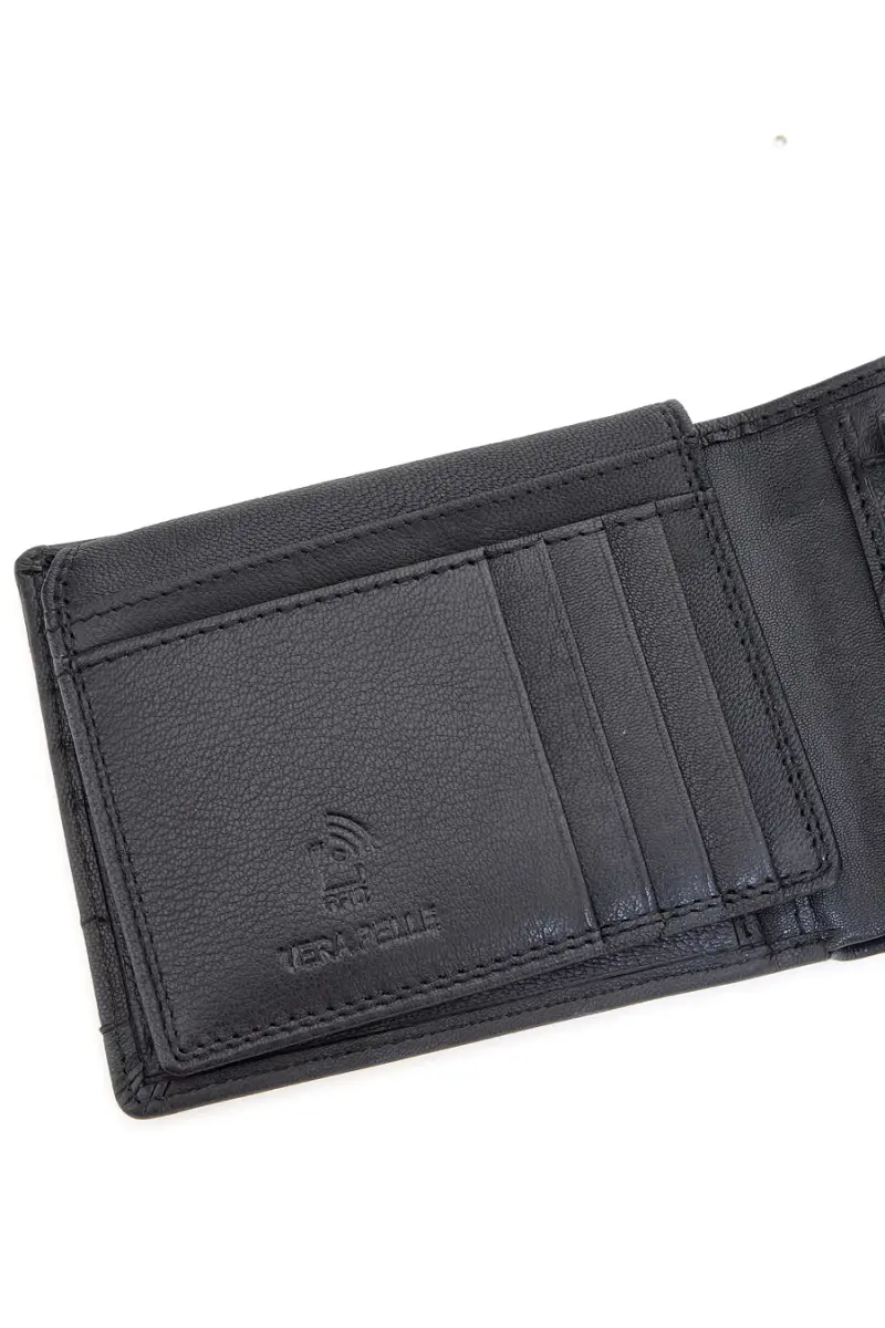 Portafoglio nero in vera pelle con protezione RFID Lancetti LL25W-768-04 [NERO] miniatura 4