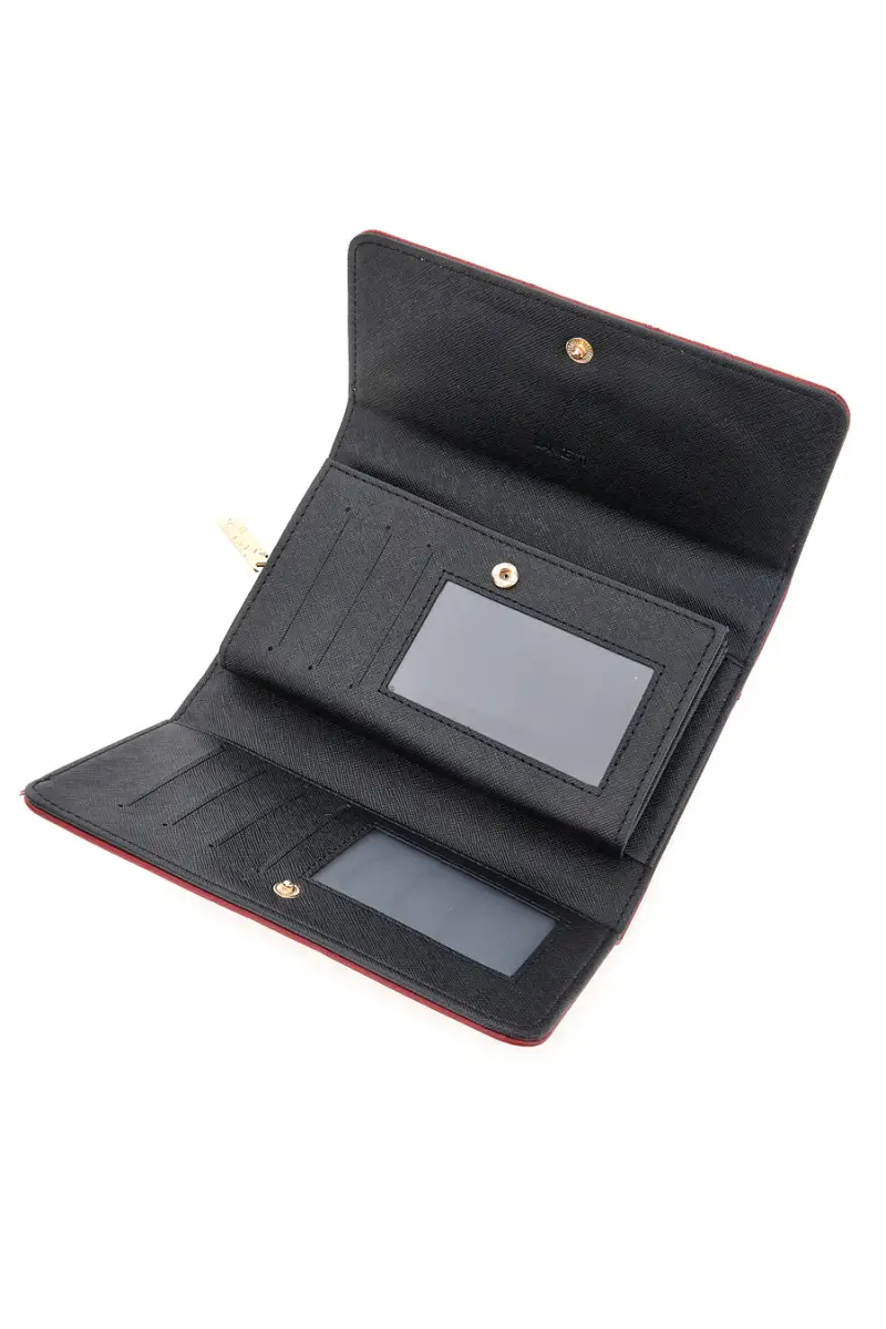 Portafoglio rosso con texture animalier e dettagli dorati Lancetti LL25W-501-68 [RUBINO] miniatura 5