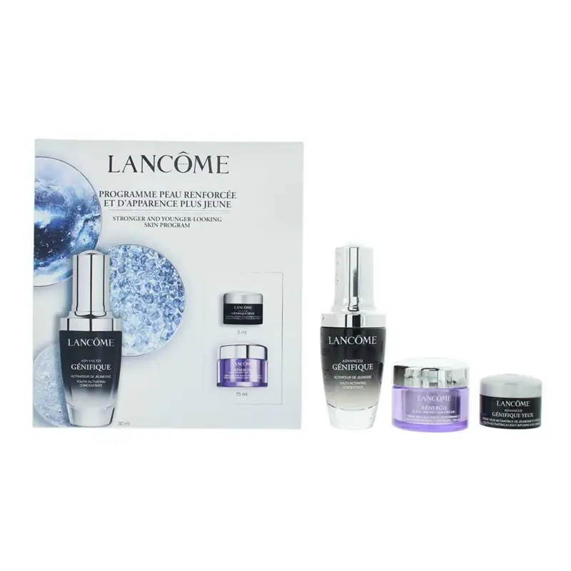 Set Lancome siero anti-età Advanced Genifique per il viso 30 ml + crema anti-età Rénergie HPN 300-Peptide per il viso 15 ml + crema idratante Advance