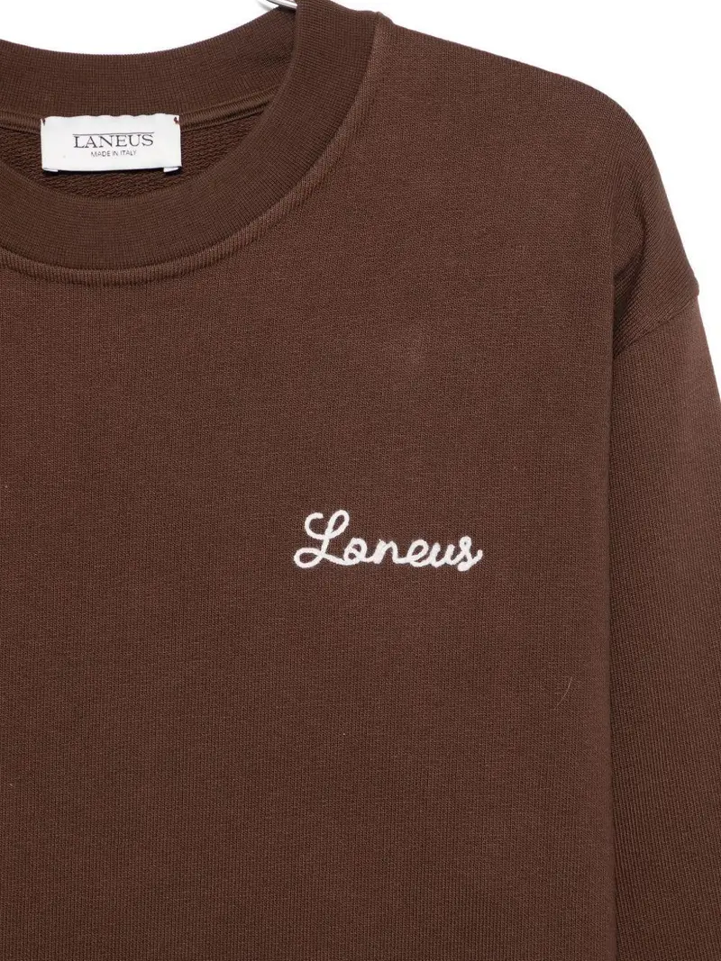 Laneus Maglia cioccolato con logo ricamato miniatura 2