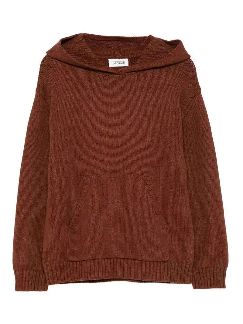 Maglione Con Cappuccio Marrone