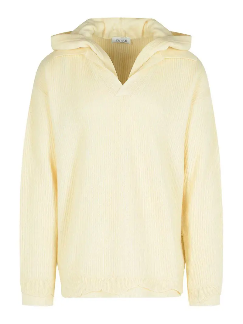 Maglione di miscela di lana d'avorio Crema