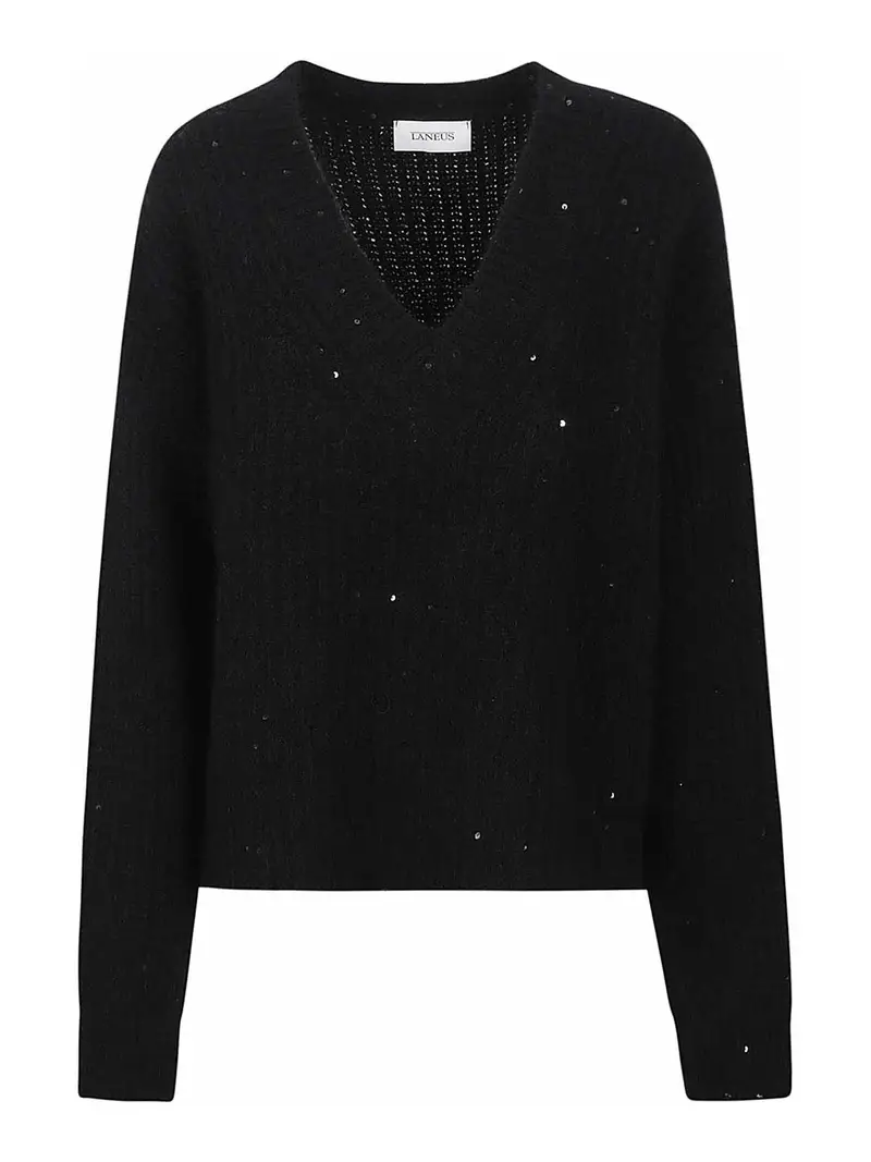 Maglione scollo a V Nero