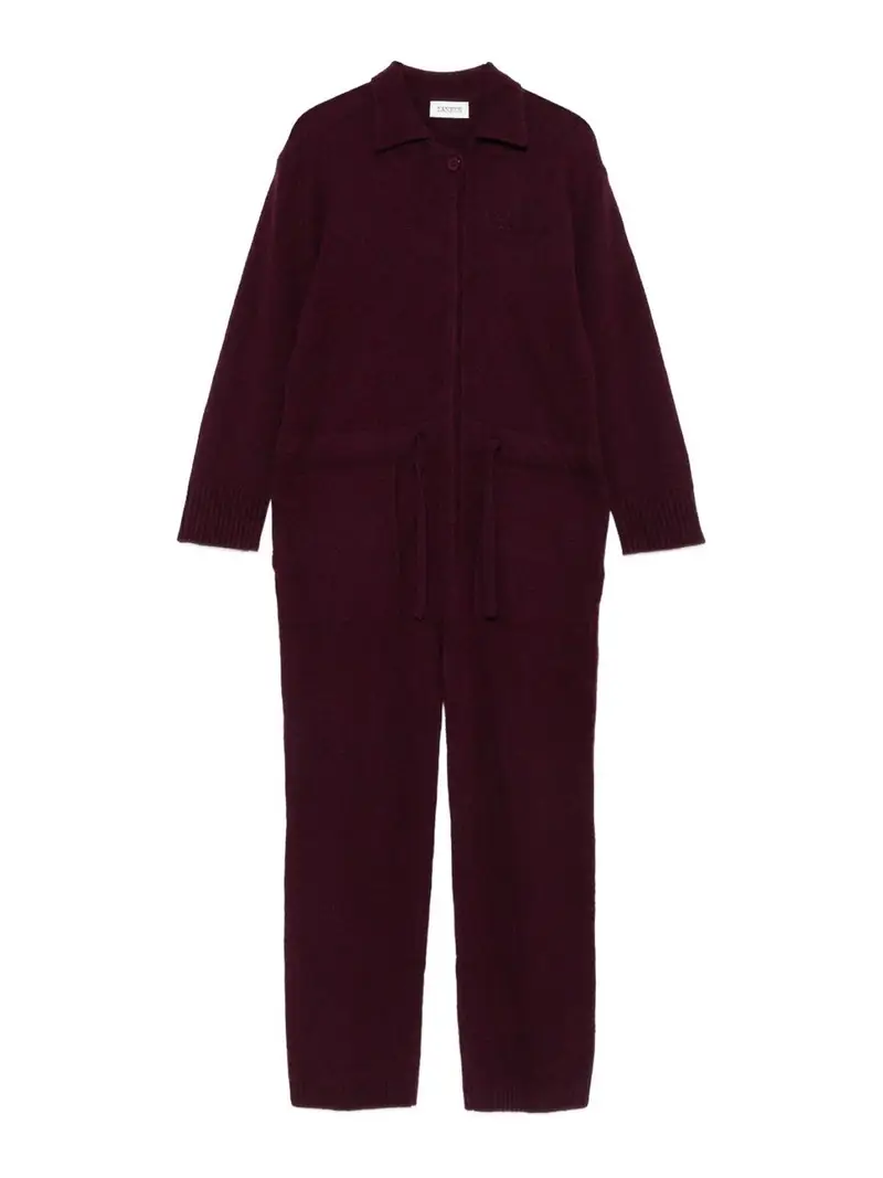Tuta Con Bottoni Rosso Scuro