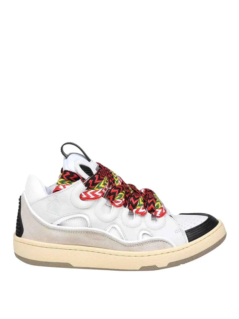 Curb Sneakers In Pelle E Camoscio Bianco