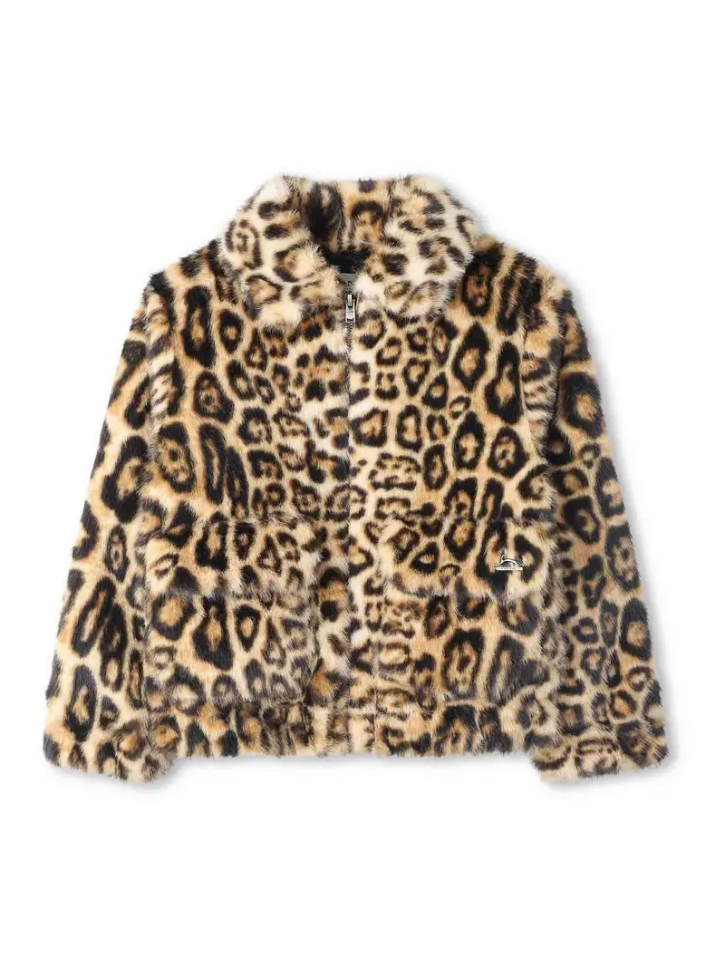 Eco Pelliccia Con Logo Beige