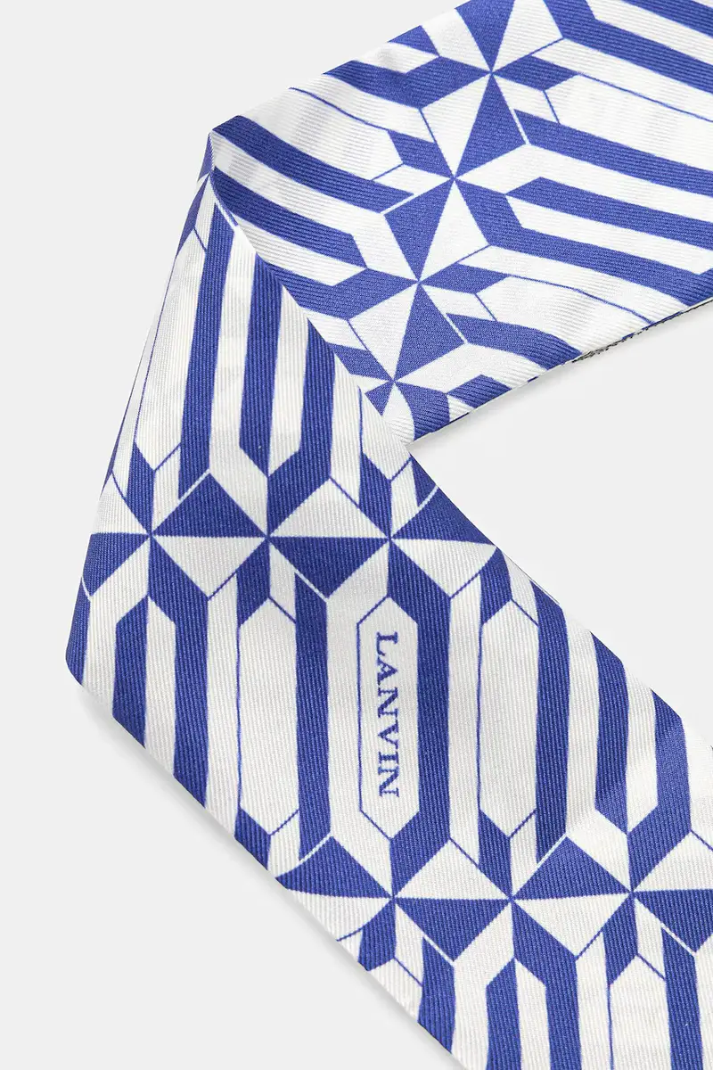 foulard in seta Blu miniatura 2