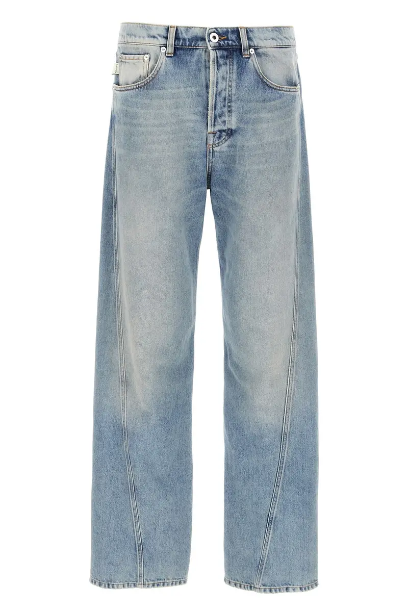 Jeans Twisted Hem Azzurro