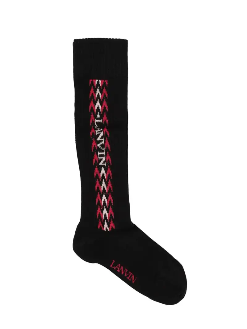 Calzini neri banda crub logati Nero rosa