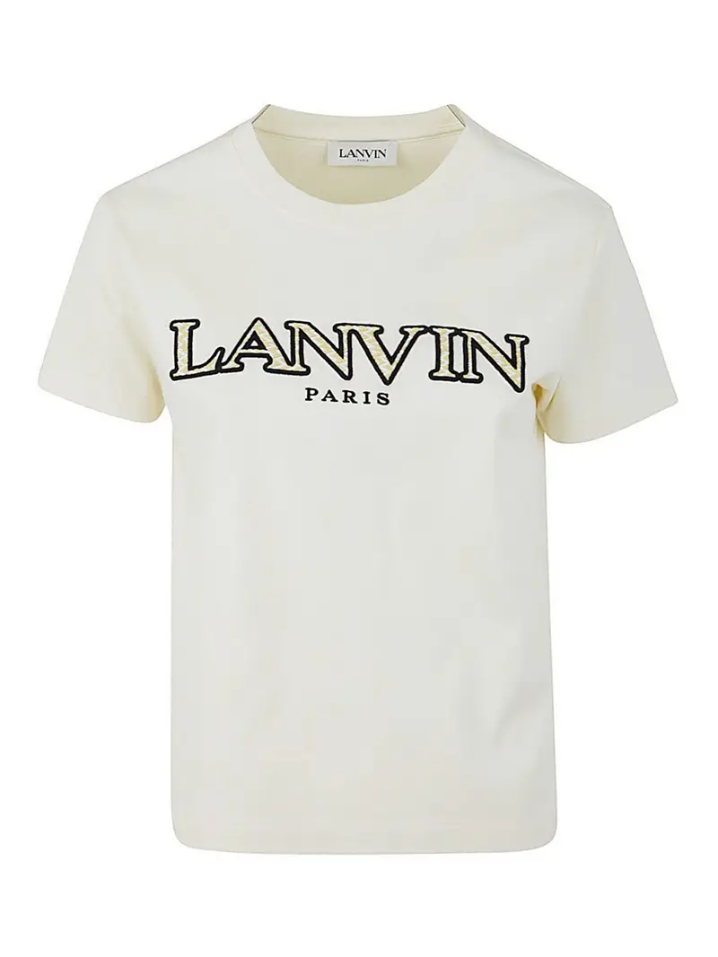 Maglietta in cotone con logo Bianco