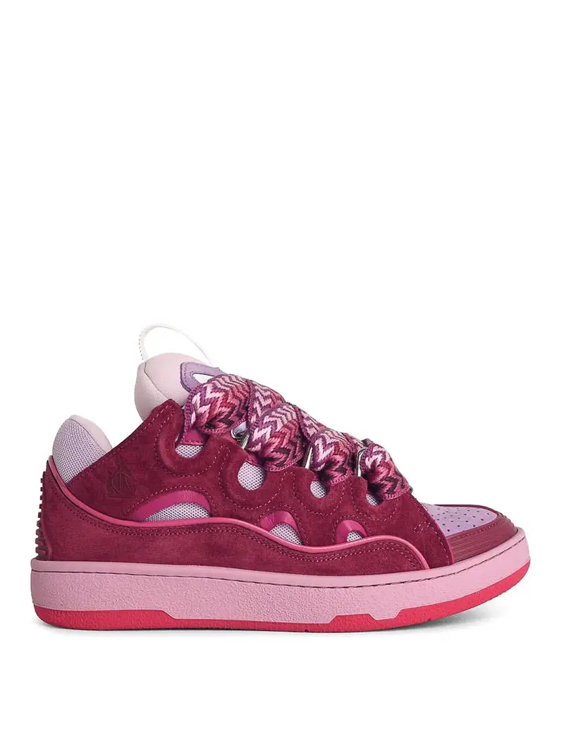 Marciapiedi in pelle lilla sneaker Multicolore