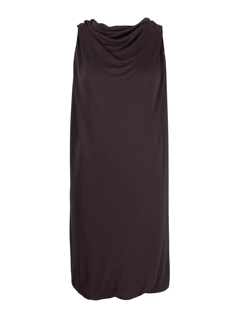 Miniabito con scollo a cappuccio Marrone