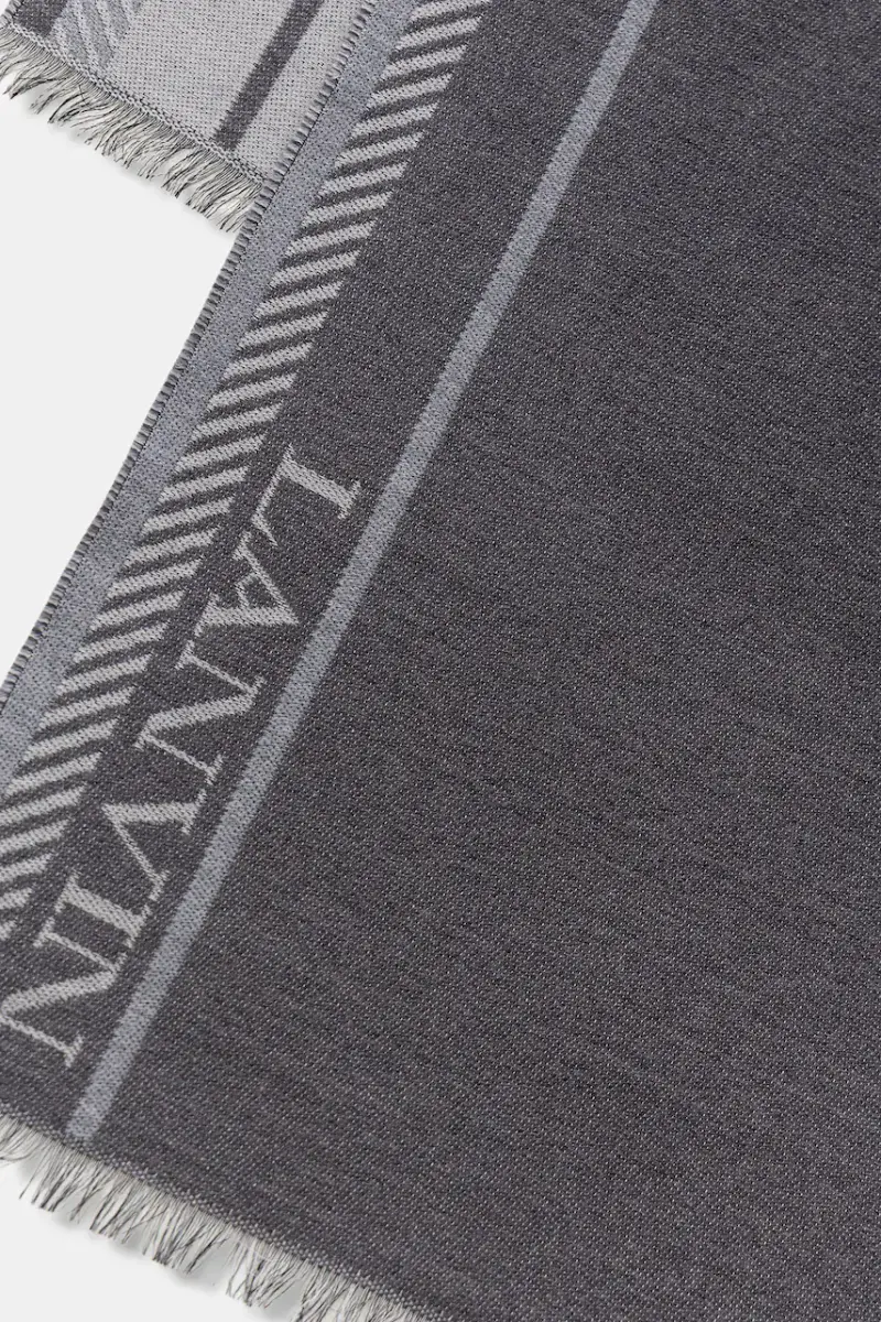 scialle con lana Grigio miniatura 3