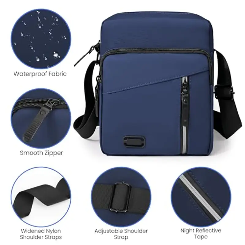 Lanvixo Borsello Uomo Blu 1886195 miniatura 2